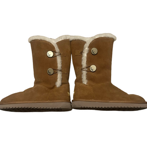 Koolaburra Tan Suede Boots with Fur Trim